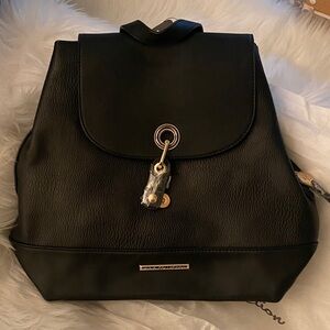 Elegant Black Vegan Leather Backpack